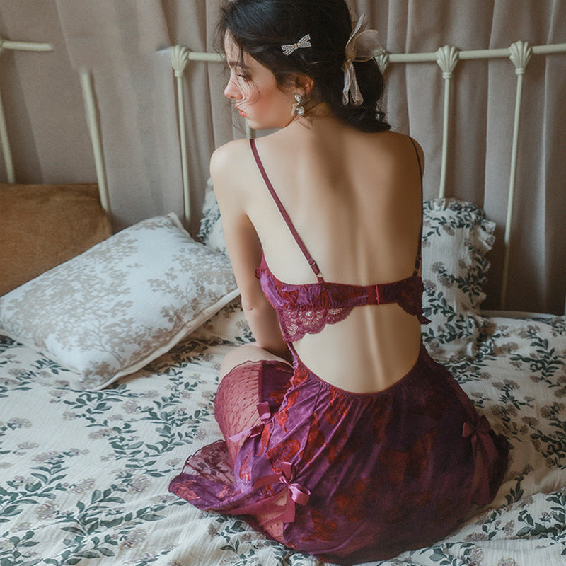 Backless lencería fina para dormir española
