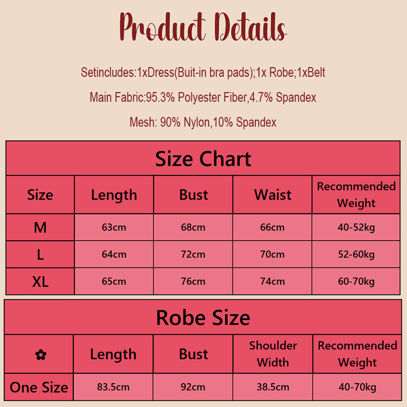 embroidered butterfly lingerie set size chart