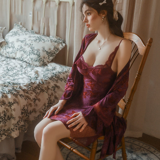 lace - tulle details Stretchy Fit Sexy Sleep Dress